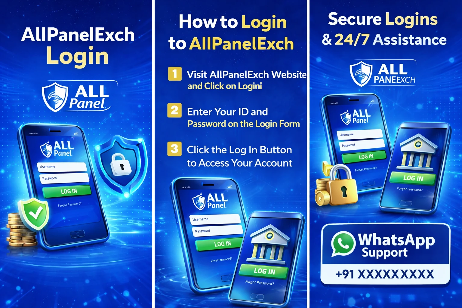 AllPanelExch secure login 24/7 whatsapp support image