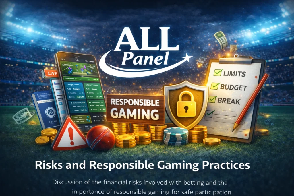 ALL Panel logo with responsible gaming symbols showing limits, budget checklist, and safe betting practices