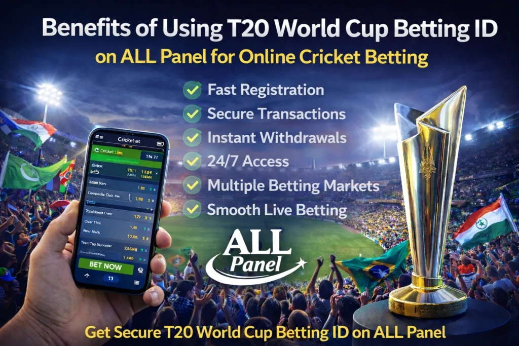 Benefits of using T20 World Cup Betting ID on ALL Panel for online cricket betting with secure payments and fast withdrawals