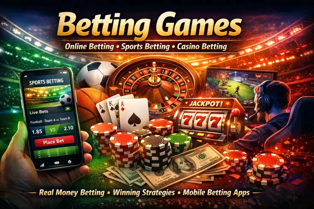 Online betting games including sports betting app, casino chips, roulette and real money betting setup