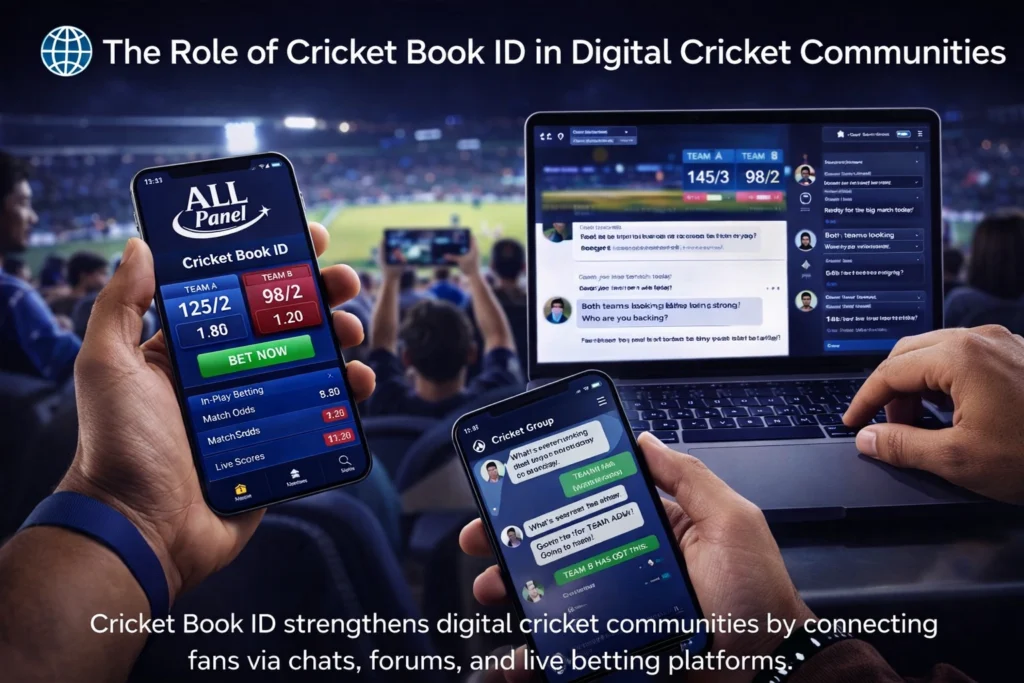 Cricket Book ID platform connecting digital cricket communities through live betting, online cricket exchange, group chats, and real-time match discussions.