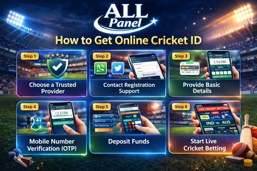 Step-by-step guide to get online cricket ID with instant registration, OTP verification, and secure payment options.