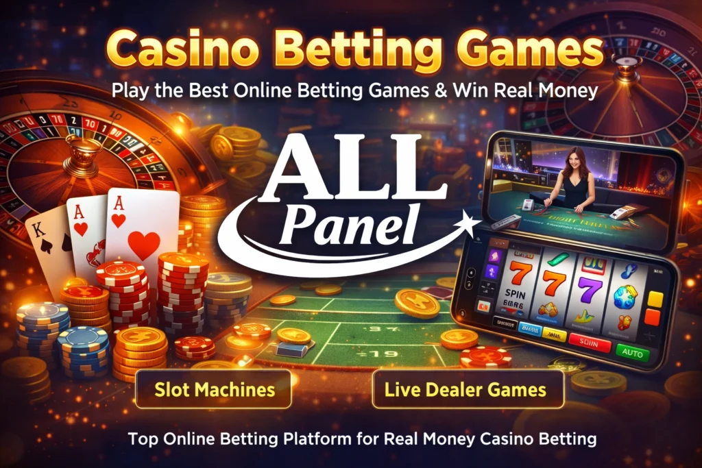 ALL Panel online betting games platform with casino games, sports betting, and real money betting options