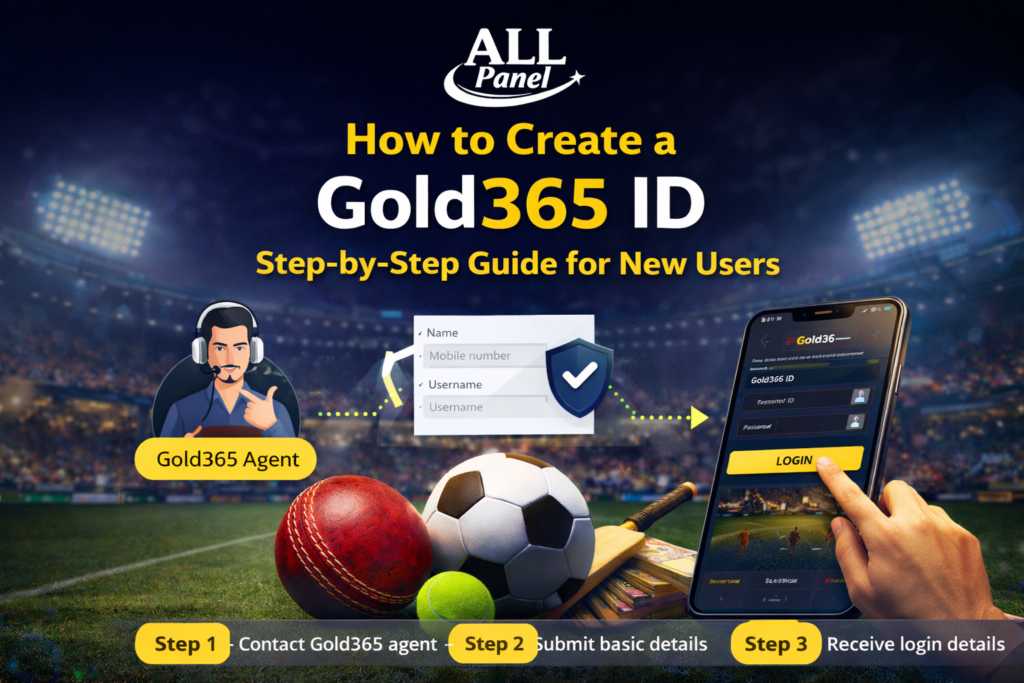 How to create a Gold365 ID account for online sports betting with All Panel logo