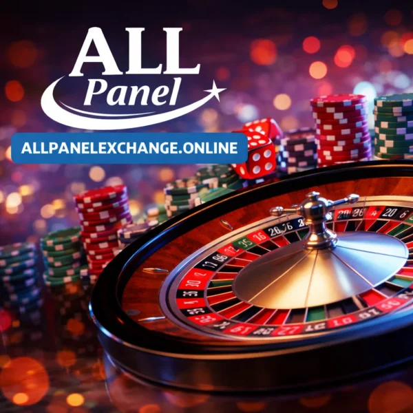 AllPanelExch casino and cricket ID platform image showing roulette wheel and gaming chips on allpanelexchange.online