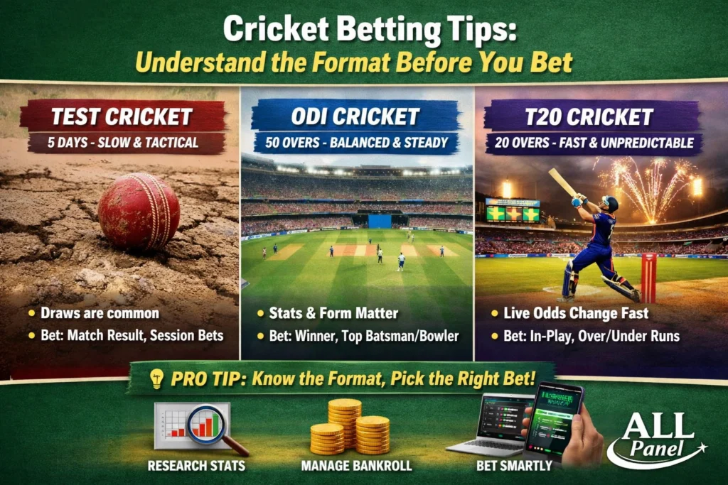 Cricket betting tips and strategy guide for Test ODI and T20 matches